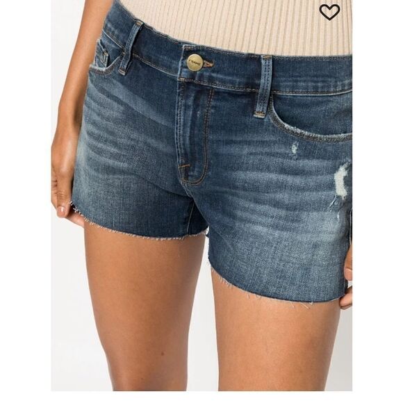 NWT Womens Frame Denim “Le Cutoff” Denim Jean Shorts in Dark Wash - Picture 1 of 10